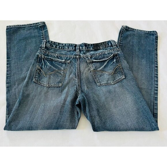 Machine Womens Straight Jeans Blue Denim Mid Rise Medium Wash 5 Pocket Size 32 - Picture 2 of 8